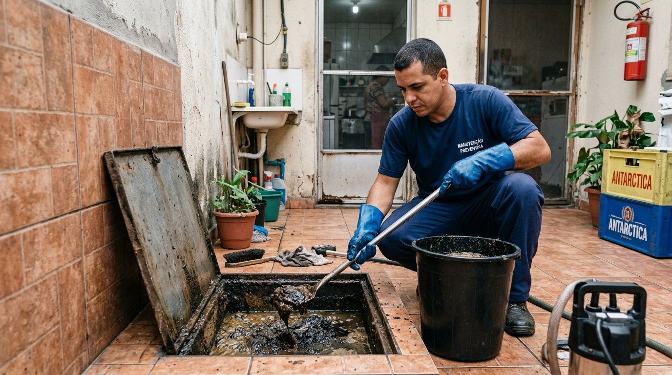 Limpeza de Caixa de Gordura com Equipe em Juiz de Fora‑MG